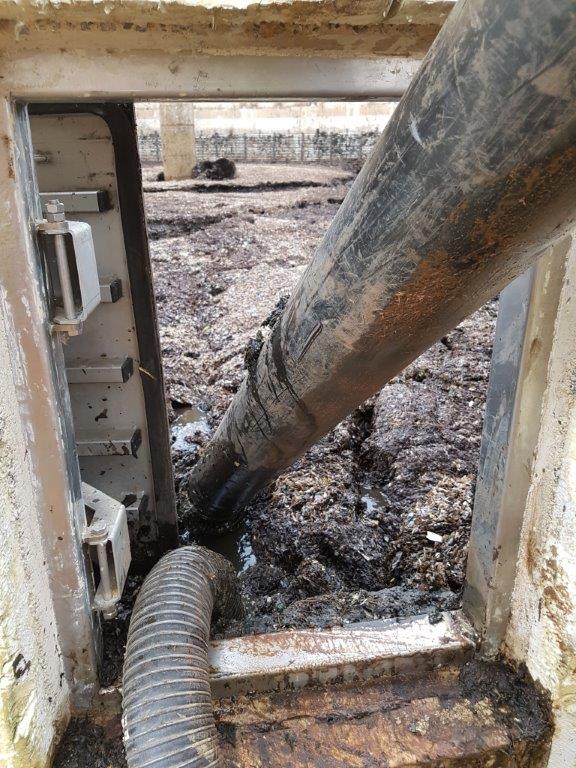 Tank during Pumps used to remove sludge from AD plant